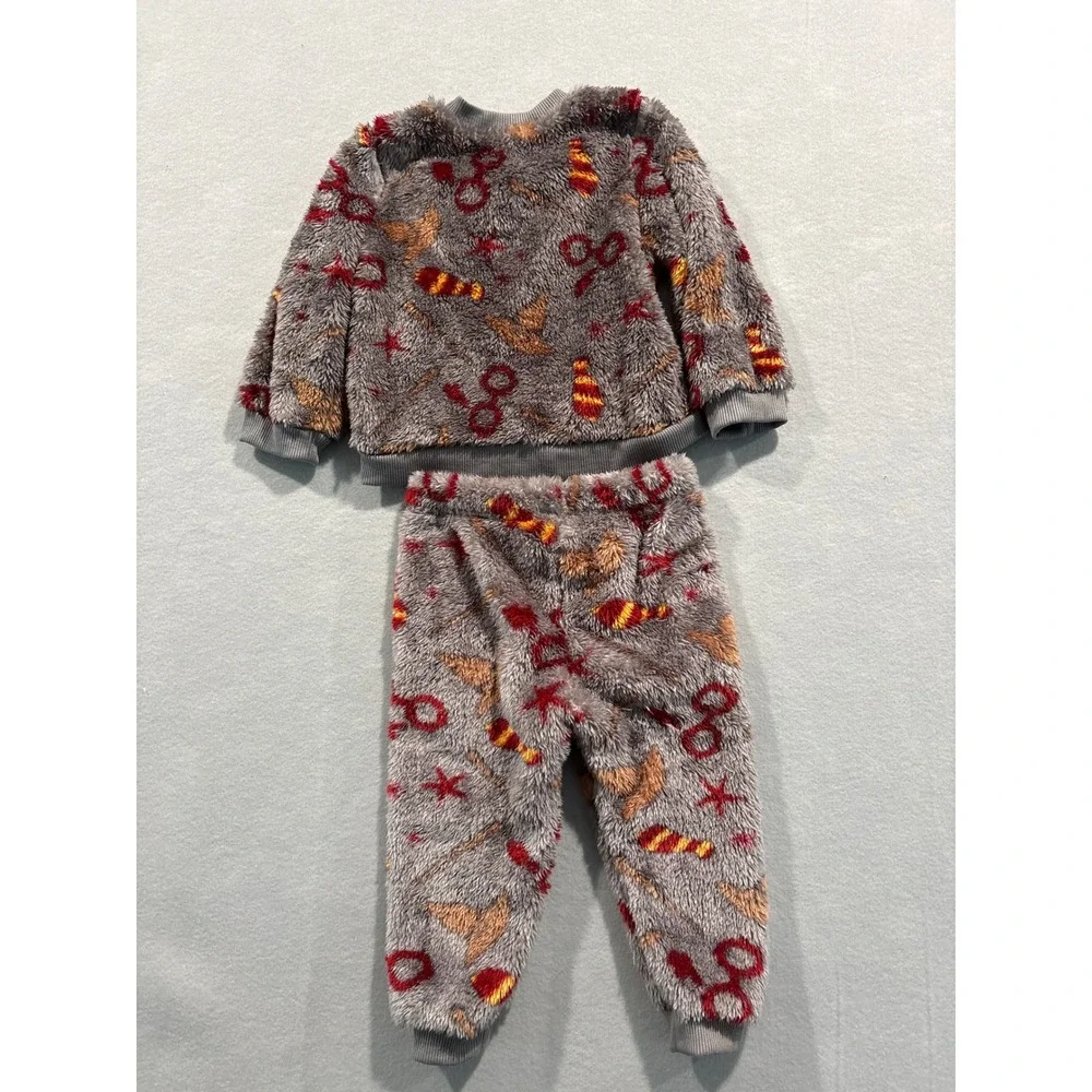 Harry Potter Wizarding World Toddler Gray Fleece Pajama Set 18M FL2326050RY